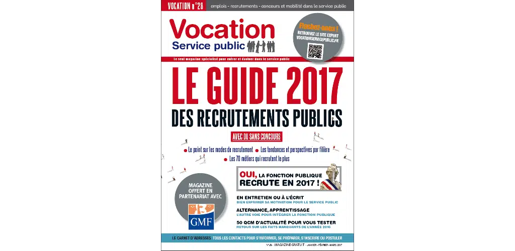 Vocation Service Public vous offre le GUIDE 2017 des recrutements publics
